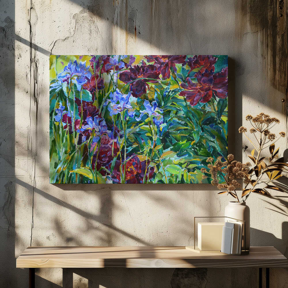 Irises and peonies