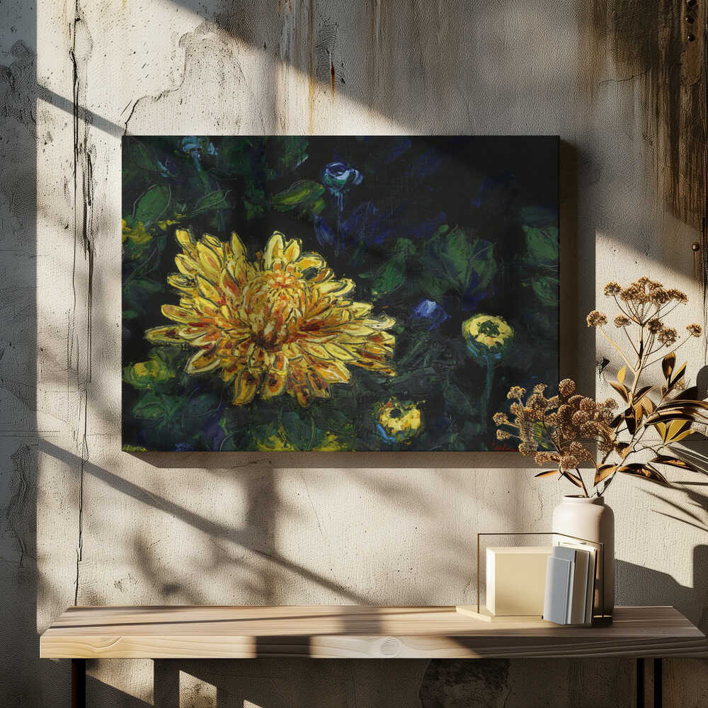chrysanthemum oil on canvas