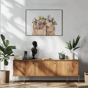 Canvas Art Print Boho Alpacas