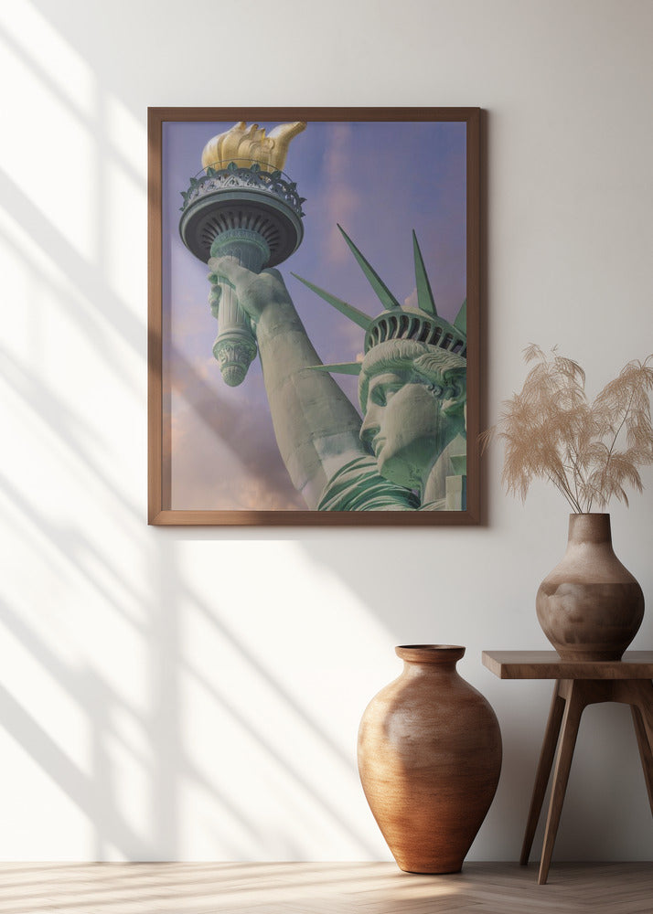 NEW YORK CITY Statue of Liberty at sunset