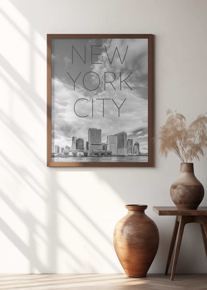 Art Prints of LOWER MANHATTAN and Whitehall Terminal | Text & Skyline
