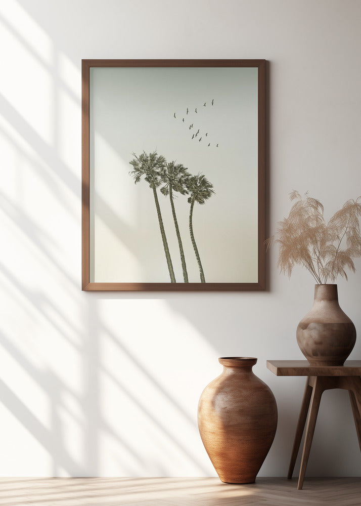 Vintage minimalist palm trees & sunset