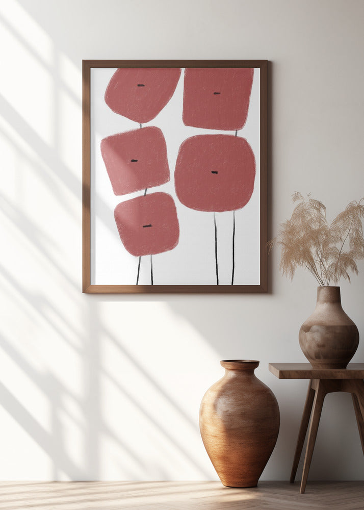 Red Geo Flowers