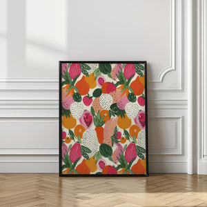 Art Prints of Fresh fruits pattern
