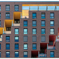 Art Prints of Yellow-red in wall