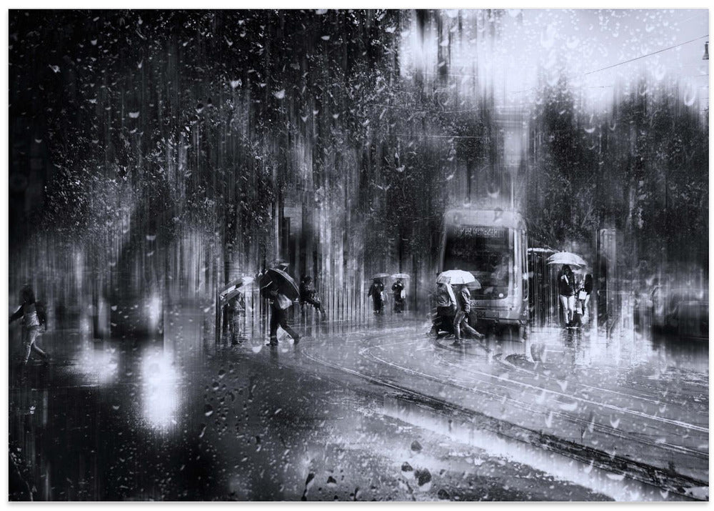 Viale Trastevere in the rain - Rome
