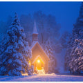 Yosemite Chapel in Blue Hour