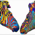 Canvas Art Print Ziggy and Zag the Zebras