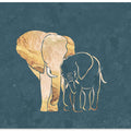 Elephant mum baby gold