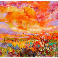 Fiery Sunset Fields