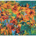 Panorama with yellow flowers