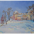 Winter landscape with castle