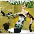 Stylized Woman Adorned In A Floral Patterned