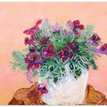 Purple Flowers In A White Vase