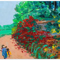 Wild Rose Wall Path Oil On Canvas