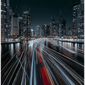 Art Prints of Traffic jam in the Dubai canal