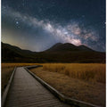 Milky Way shining in the sky of Kuju Mountain Range