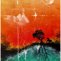 Moon, horse, tree and lighthouse
