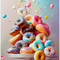 Colorful Donut Cascade