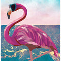 Flamingo goes to the beach