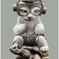 Canvas Art Print CAT RIDING TORTOISE
