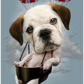 Canvas Art Print puppy on parachute