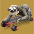Canvas Art Print sloth on skateboard