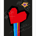 Art Prints of It's All Love Heart Grey