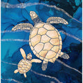 Gold turtles swimming