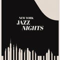 Art Prints of Jazz Nights Nyc Black