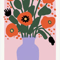Poppy In Purple Vase