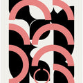 Geometrical Semi Circles In Pink