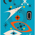 Geometric Shapes in Vibrant Teal