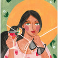 Abstract Modern Bohemian Woman with Cocktail
