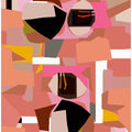 Art Prints of Deep Pink Geometric Shapes 1