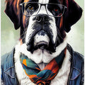 Hipster dog animal art