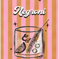 Art Prints of Negroni Drink on Stripes