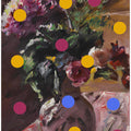 Art Prints of Classic Vase of Flowers And Dots