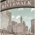 Art Prints of CHICAGO Riverwalk | urban vintage style