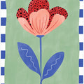 Stylized Flower With Red Petals And Black Dots
