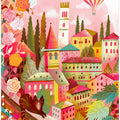 Italian Village With Cat On Wall