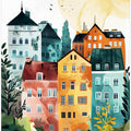 Warsaw Watercolor Digital Painting