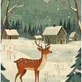 Deer Winter Holiday Green