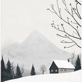 Winter Landscape House Snow