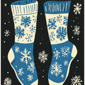 Vintage Socks Knittwear Blue On Black
