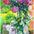 Purple peonies open air