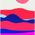 Minimalist Ocean Art Print With Sunrise Over Abstract Sea, Nautical Art Print