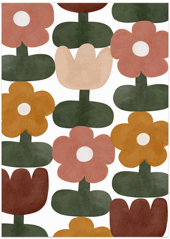 Retro Floral Grid
