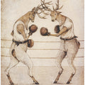 Deer Fight Vintage Style