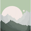 Mountain Landscape With Geometric Peaks